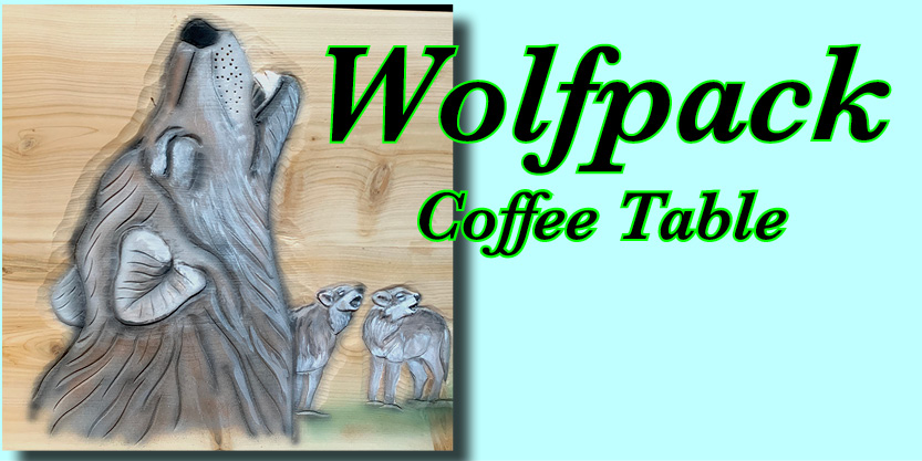 Carved Coffee Table Wolfpack Table Home decor deck and garden 